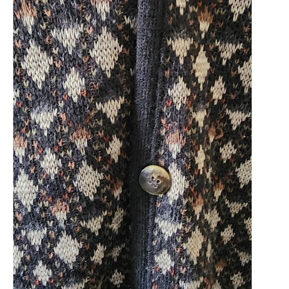Florence Tricot Italian Vtg Brown, Black & Tan Geometric Wool Blend Vest Mens XL - Picture 3 of 9
